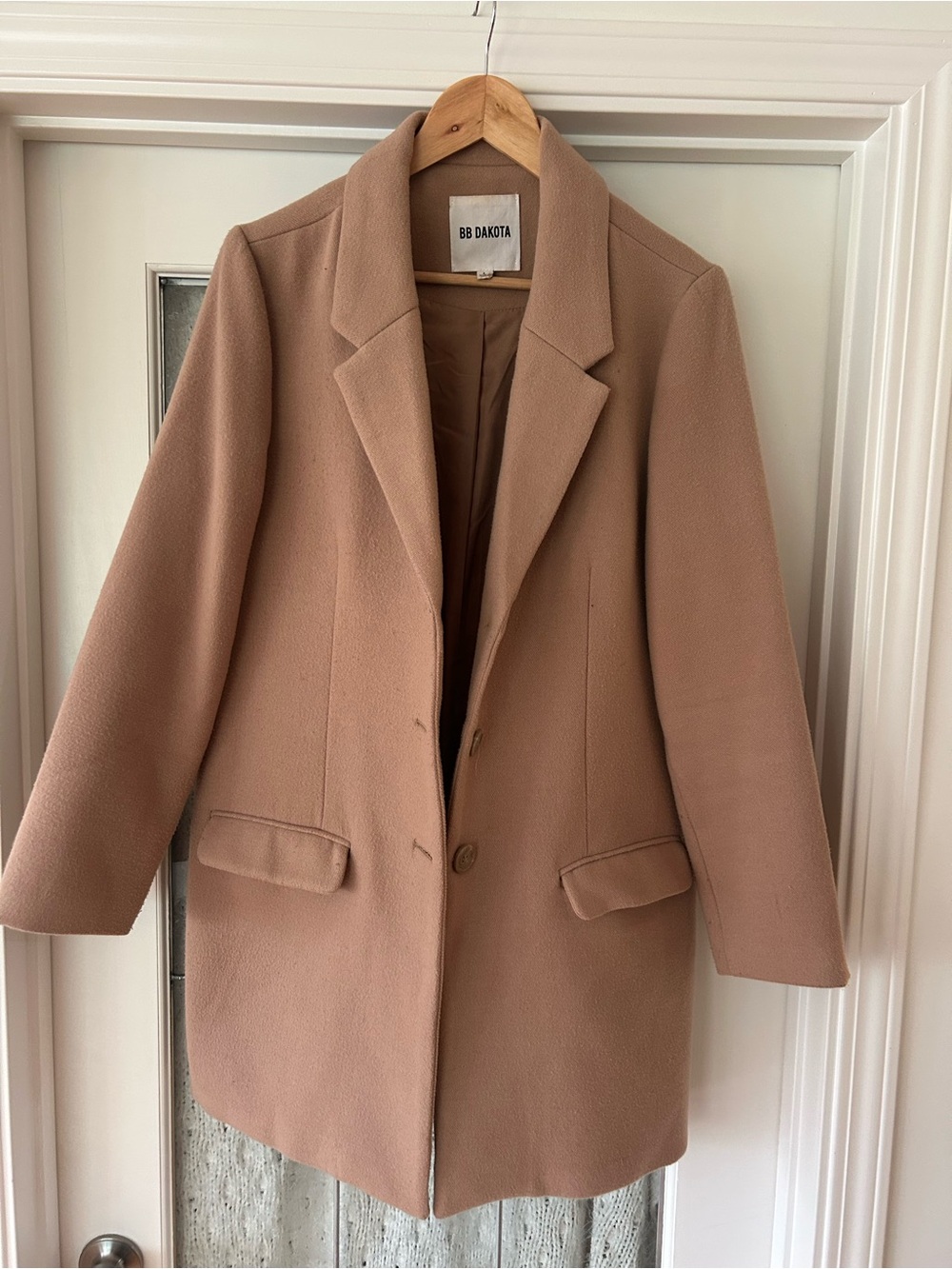BB Dakota Camel Single-Breasted Pea Coat